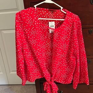 NWT bke blouse polka dot large